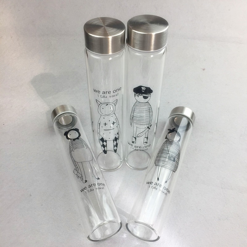 韩版卡通透明耐高温小巧水瓶定制