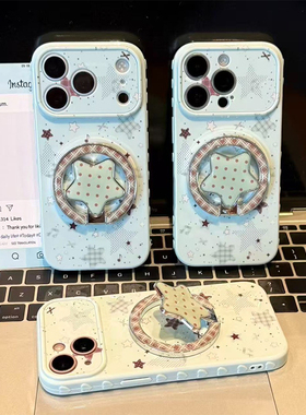 韩系ins格纹星星适用iPhone17promax手机壳苹果16华为mate80Pura90k80小米17nova15findx8S荣耀600X300magic8