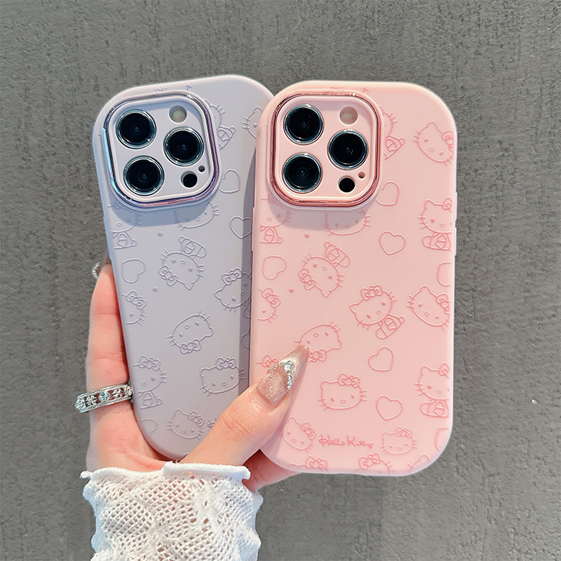 满屏线条爱心KT猫新款适用苹果16Pro手机壳iPhone15max华为mate70小米14p60opporeno12k50荣耀x100nova13s17