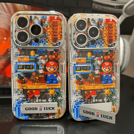 机械马里奥适用苹果15promax手机壳ip16iPhone13小米14华为mate60荣耀100红米k60p70reno12iqoo11s18findx7