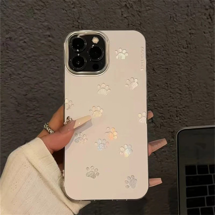 镂空猫爪印女款新款适用苹果16Pro手机壳iPhone14max小米15华为mate70p60nova13荣耀300x200k80reno12findx8