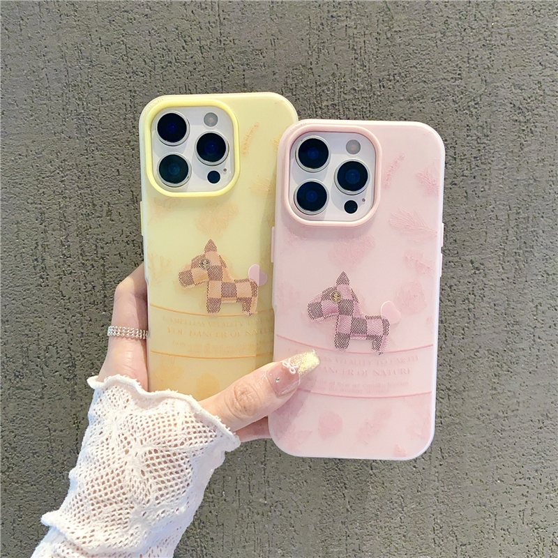 情侣拼接木偶马新款适用苹果16pro手机壳iPhone14max小米15华为mate70pura80k60vivox200荣耀100nova13note12