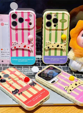 条纹波点猫咪新款适用苹果17promax手机壳iphone16plus超火ip15pro高颜值14女款air可爱13por创意12防摔11套