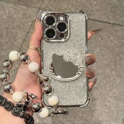 猫咪镜子手链新款适用苹果17Pro手机壳iPhone16max小米15华为mate80pura70k90note14荣耀500vivox300iqoo13