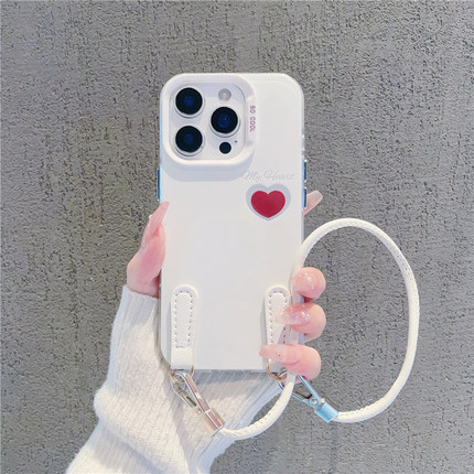 简约红色爱心英文新款适用苹果16Pro手机壳iPhone14max12小米15华为mate70Pura80K80/60nova13荣耀300x200s30