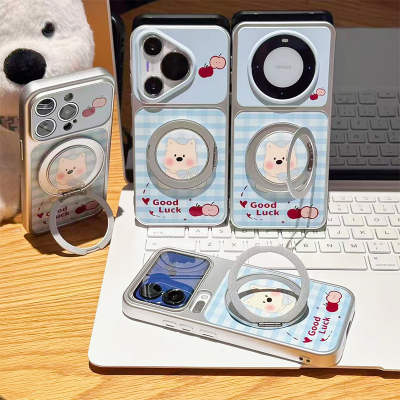 格纹小狗适用苹果17Promax手机壳iPhone16华为mate80小米17oppofindx8nova15P软note14k90P80Reno13ACE6S30