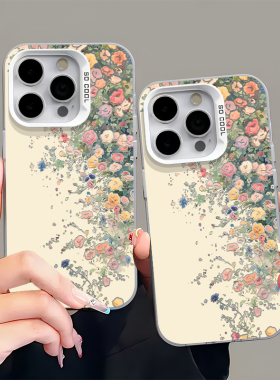 春日花丛高级新款适用苹果16Pro手机壳iPhone14max小米15华为mate70p60nova12荣耀200x90k80reno13vivoiqoo12