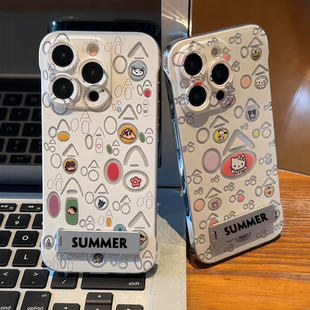 情侣哈哈小新kt猫无边框适用苹果16pro手机壳iPhone15max14小米13华为mate60荣耀x90k70iqoo11reno12一加ace3