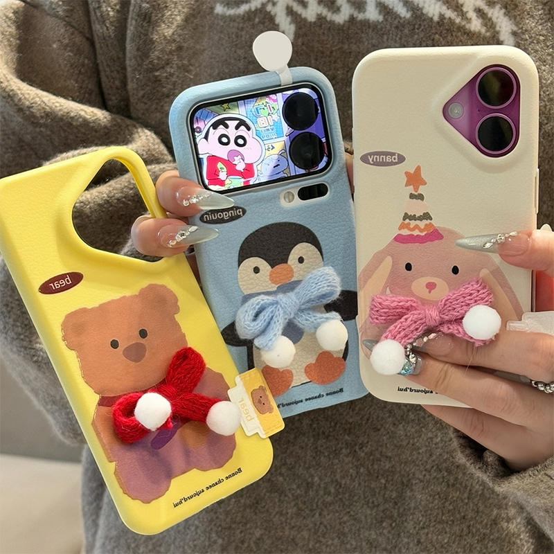 秋冬围巾动物标签新款适用苹果17Pro手机壳iPhone16max13小米15华为mate80pura70k80note14荣耀400x200findx9