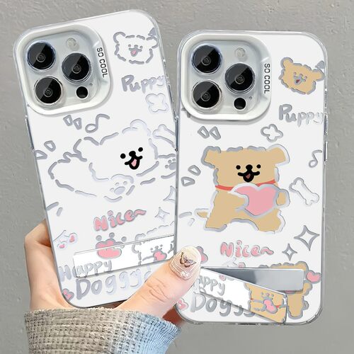 情侣爱心飞奔小狗适用苹果15promax手机壳iphone16pro14小米13华为mate70note12nova11x200荣耀100K60s19p50