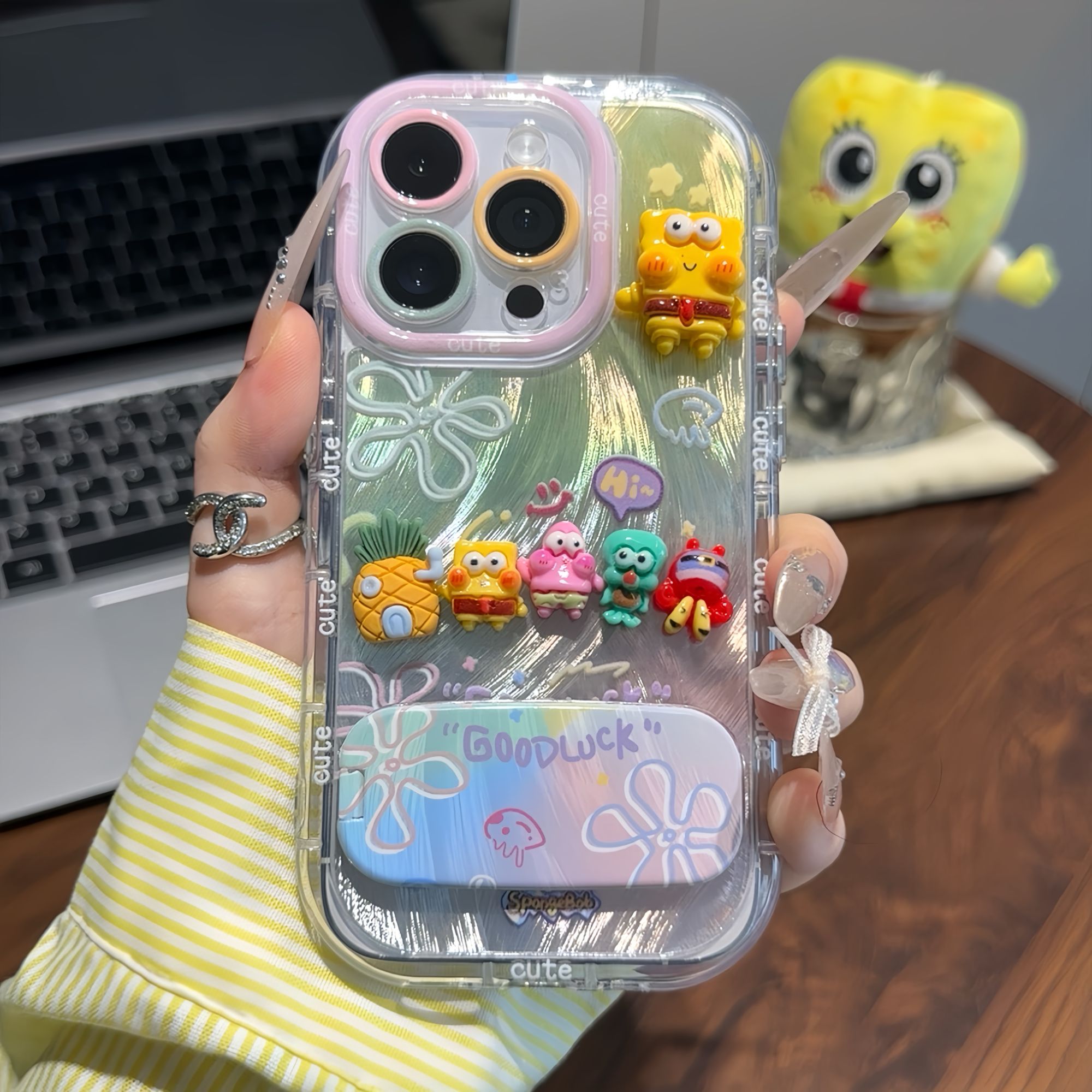海底好朋友公仔支架新款适用苹果16Pro手机壳iPhone14max小米15华为mate70pura80k60荣耀300opporeno12iqoo13
