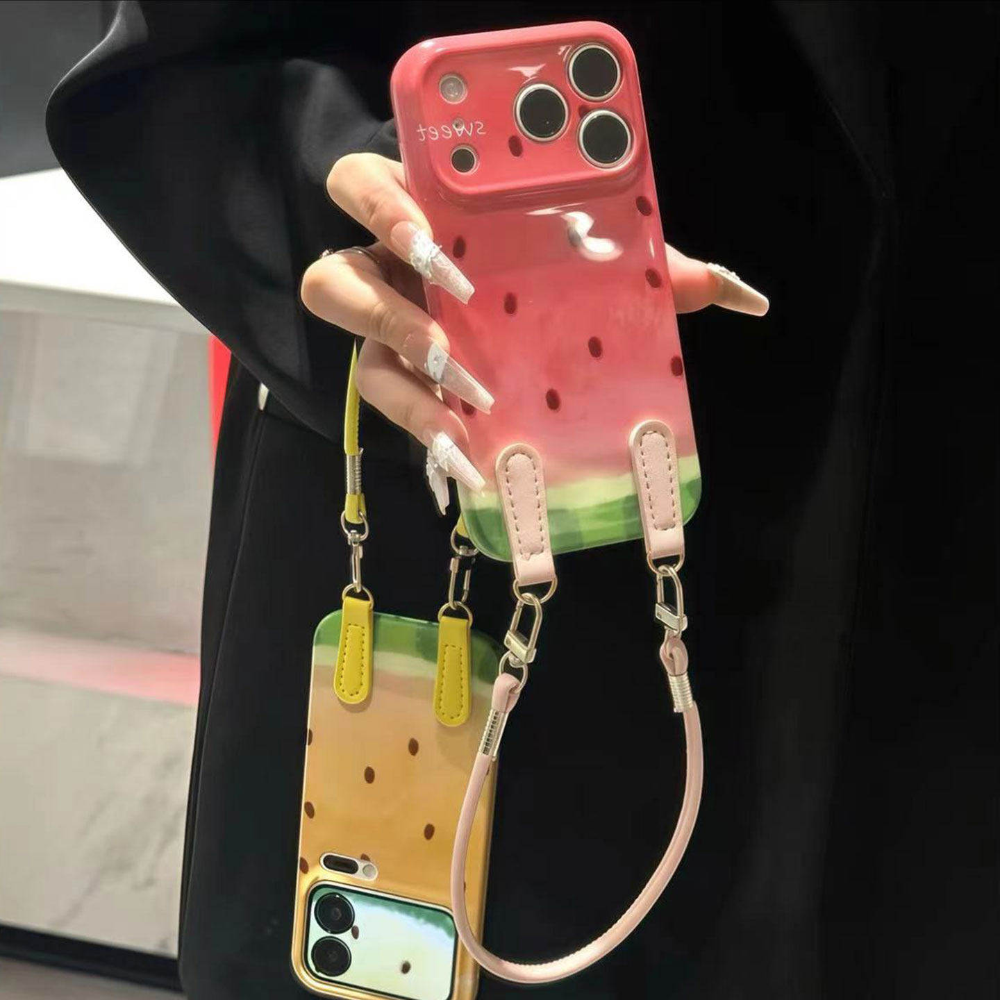 情侣红黄水彩西瓜适用苹果17Promax手机壳iPhone16pro12小米15华为mate80pura80k90nova14荣耀500x200一加13