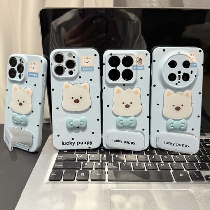 波点西高地支架新款适用苹果17Pro手机壳iPhone16max小米15华为mate80pura70k60reno14荣耀400x200magic7s30