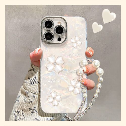 鎏金四叶草手链新款适用苹果17Promax手机壳iPhone16Pro小米15华为mate80pura70k90nova14荣耀500x300findx9