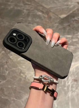 秋冬款高级感翻毛皮适用苹果16pro手机壳iPhone15max小米14华为mate70荣耀200x100k60p50nova12iqoo11note13