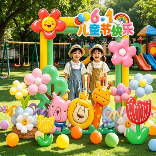 六一儿童节幼儿园游园会拍照框