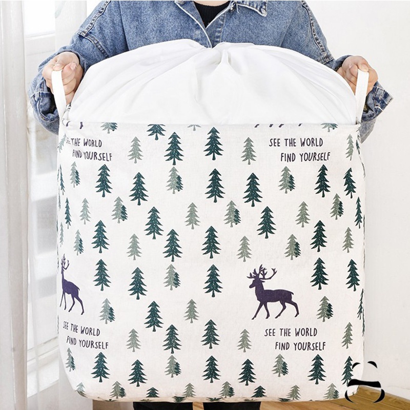 巨无霸布艺棉被衣物收纳筐防潮可折叠束口脏衣篮大容量脏衣收纳袋