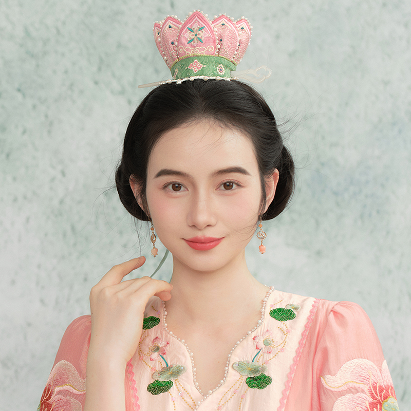 素蘿國風中式發簪刺繡釘珠發冠