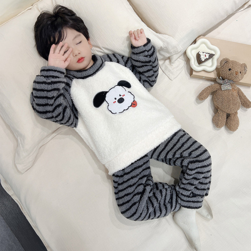 男童法兰绒睡衣套装2025新款