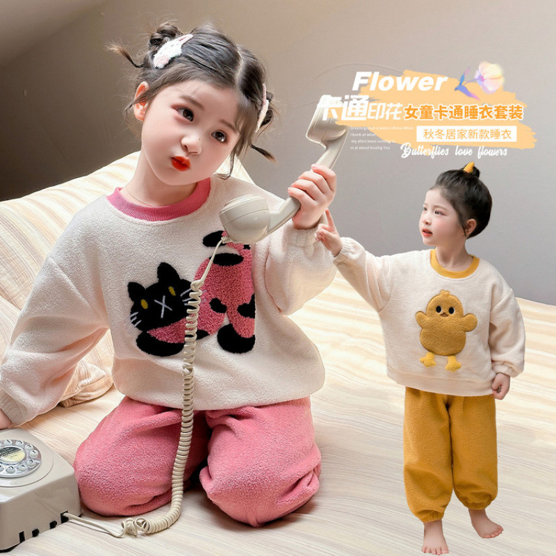 无注册商标女童珊瑚法兰绒加绒