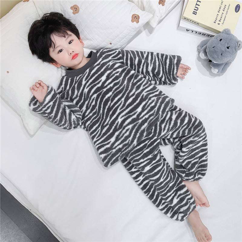 男童睡衣秋冬季2025法兰绒加厚