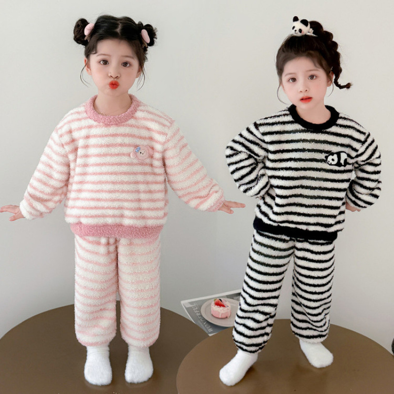女童睡衣套装2025新款秋冬
