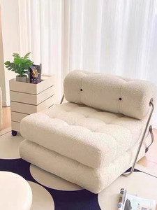 羊羔绒折叠单人模块沙发椅