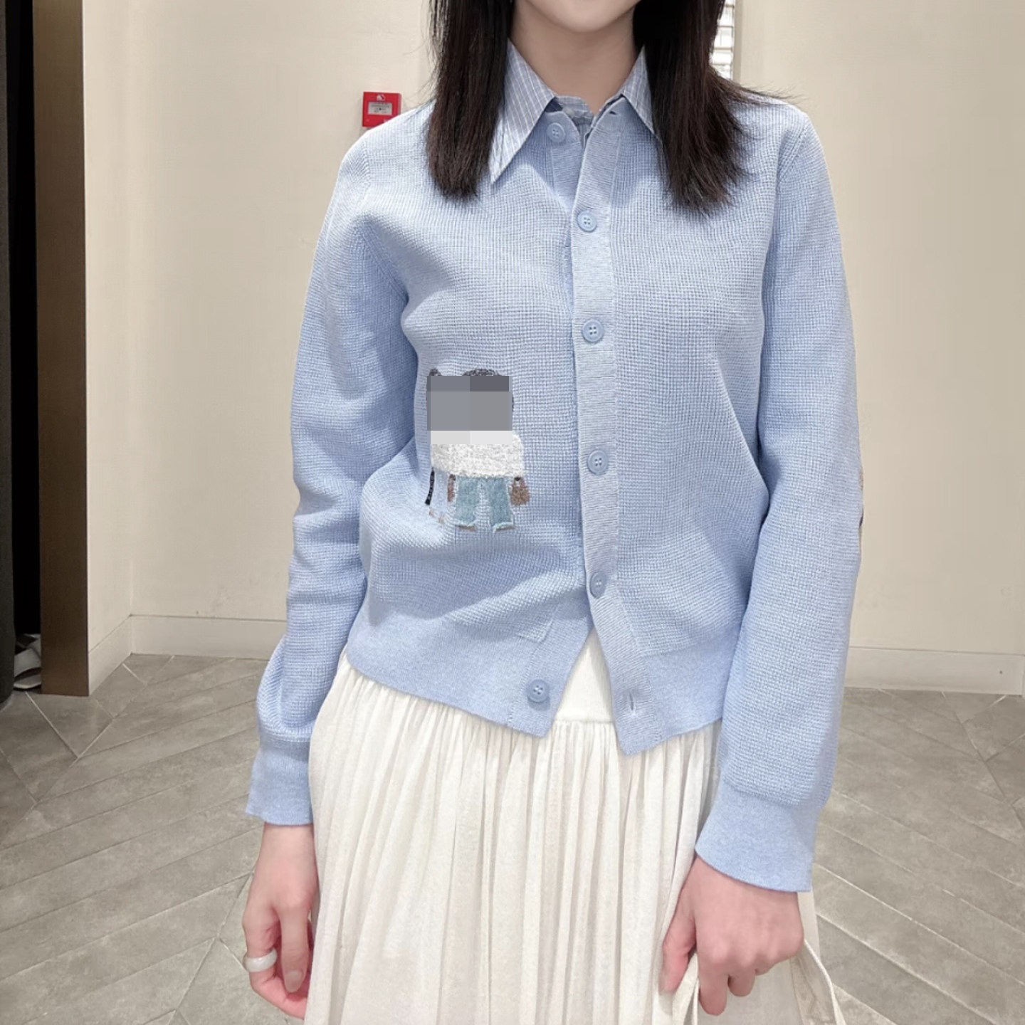 现货2026春新时尚卡通刺绣印花翻领长袖针织衫开衫上衣女2K1YE16