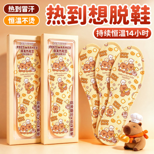 全网热销100W+卡皮巴拉发热鞋垫