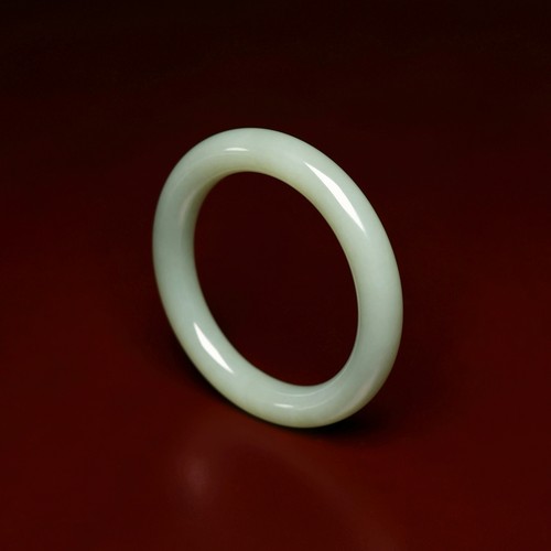 秋石青玉籽料圆条手镯54mm
