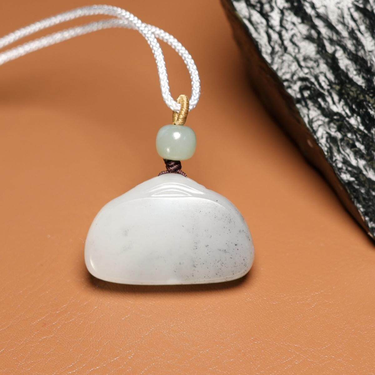 秋会长的和田玉新疆天然青花籽料平安无事牌玉锁挂件吊坠11.7克