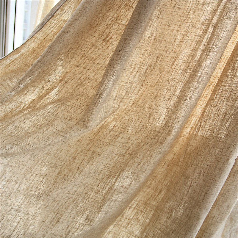 外贸窗帘成品简约麻布半遮光亚麻窗帘卧室纯色客厅出口特价清仓