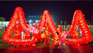 舞龙灯光舞龙道具灯光龙密度绸布灯光龙灯光龙灯光舞龙道具