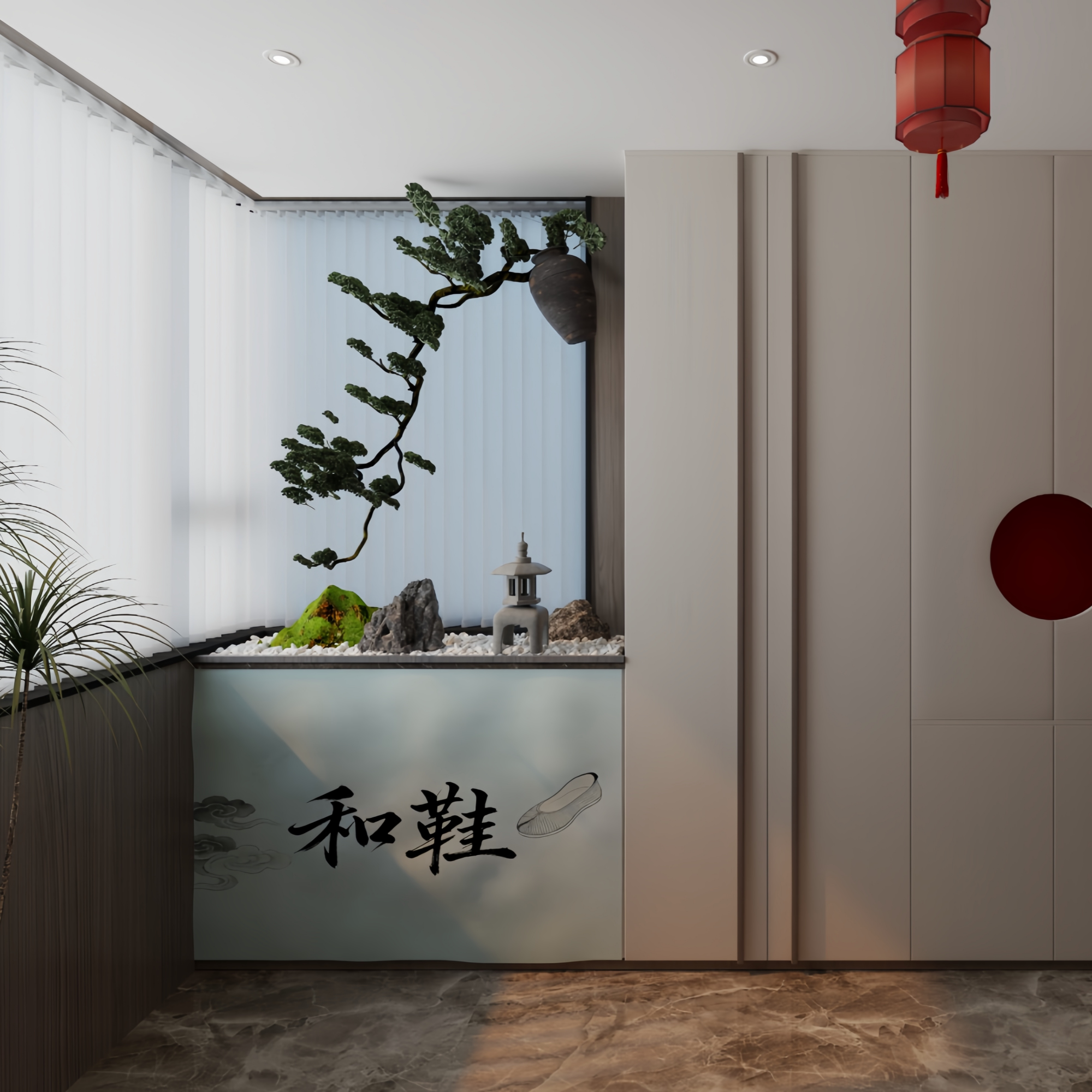 中国风仿真迎客松悬挂松树倒挂景观日式禅意吊挂造景酒店玄关摆件