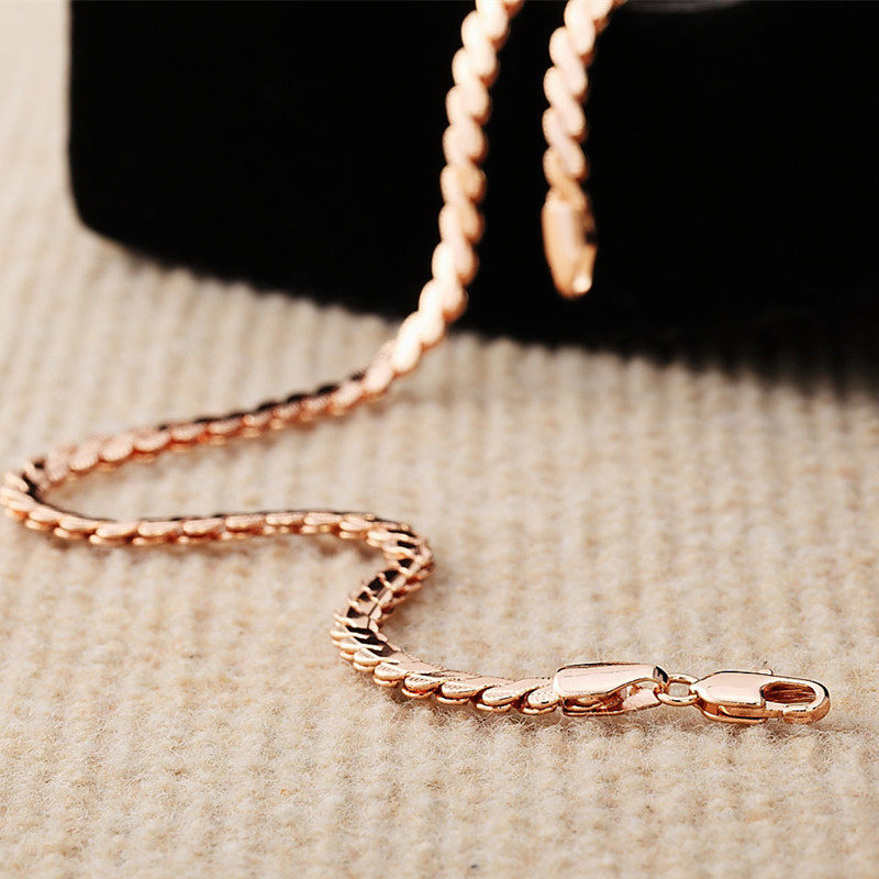 韩版时尚男士饰品欧美镀18k金蛇骨链简约彩金韩国玫瑰金男士项链