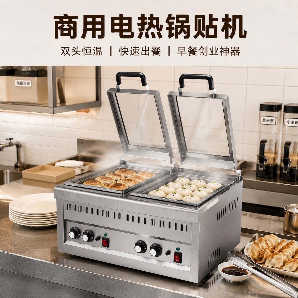 绿巢煎饺锅贴专用锅商用电热温控