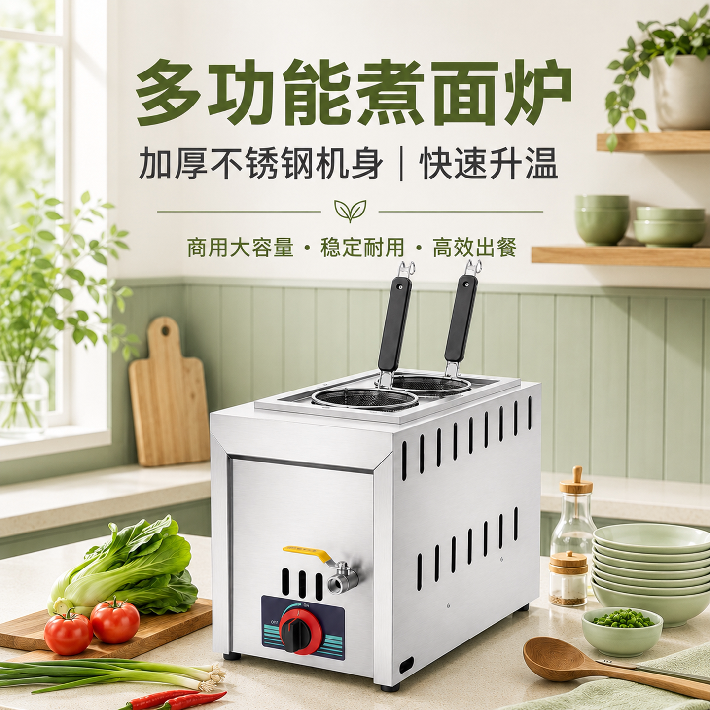 绿巢煮面桶商用电热煮面炉不锈钢