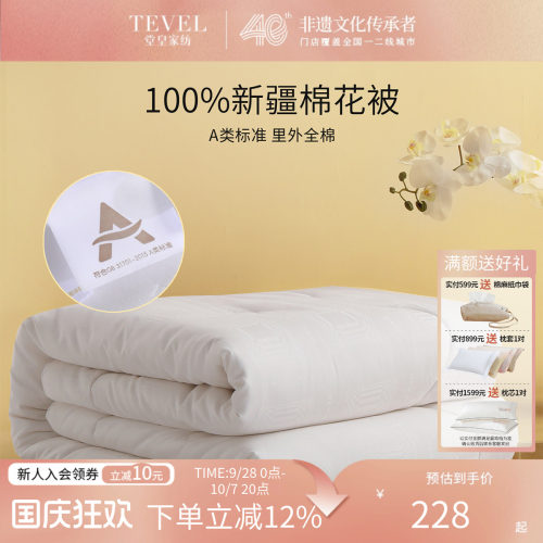 堂皇家纺新疆长绒棉全棉棉花被