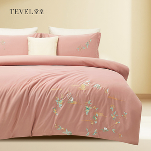 TEVEL/堂皇四件套全棉高支磨毛套件新中式秋桂花玉兔