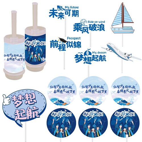 毕业季蛋糕装饰学士帽摆件毕业典礼插牌烘焙装扮插件毛毡博士帽子