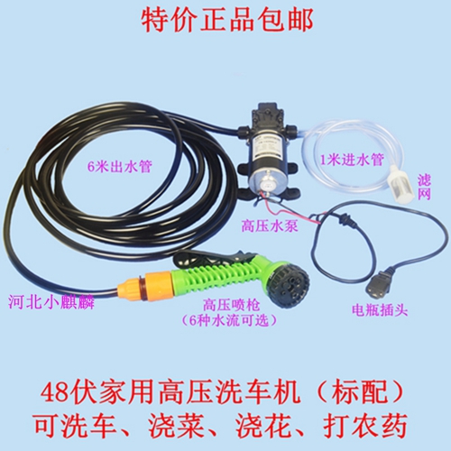 包邮家用便携式高压洗车机 48V60V电动车自助洗车 浇花洗车打农药