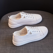 春夏舒适透气真皮百搭平底运动板鞋 软底头层牛皮小白鞋 女2026新款