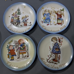 德国喜姆娃娃陶瓷装饰盘1971-1991母亲节圣诞节挂盘欧式家居摆件
