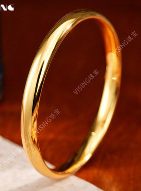 VISING珠宝CNC工艺高精度抛光泥鳅背S925金色手镯