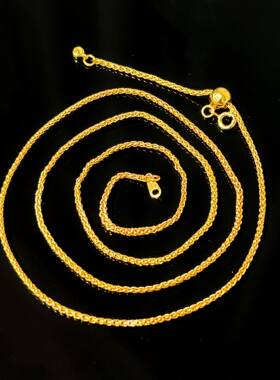 VISING珠宝意大利进口可调节金色麻花项链10g左右S925银