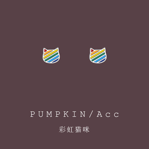 夏日清新可爱彩色小猫咪耳饰