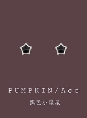 简约黑色五角星精致小耳饰