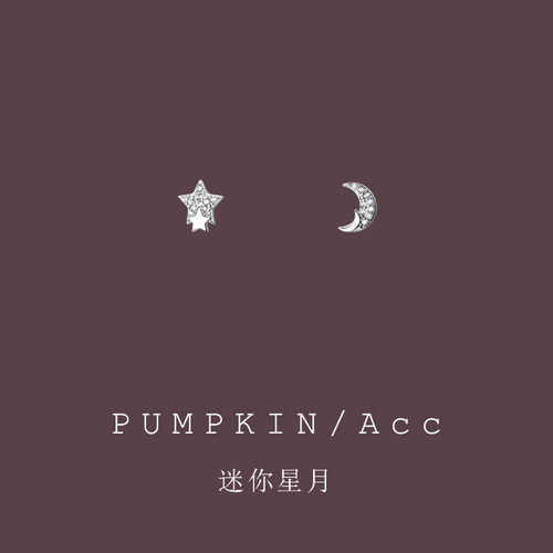 小巧精致星星月亮不对称耳饰