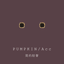 简约风黑色方形小耳钉轻奢高级感气质耳饰日常小巧精致耳夹无耳洞