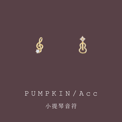 音符小提琴不对称耳夹无耳洞女